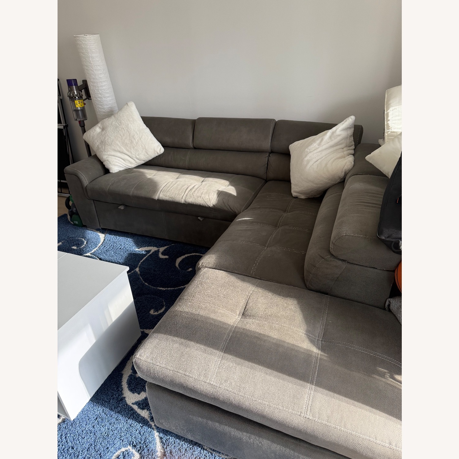 Dark Gray Fabric 2 Piece Sectional - image-1