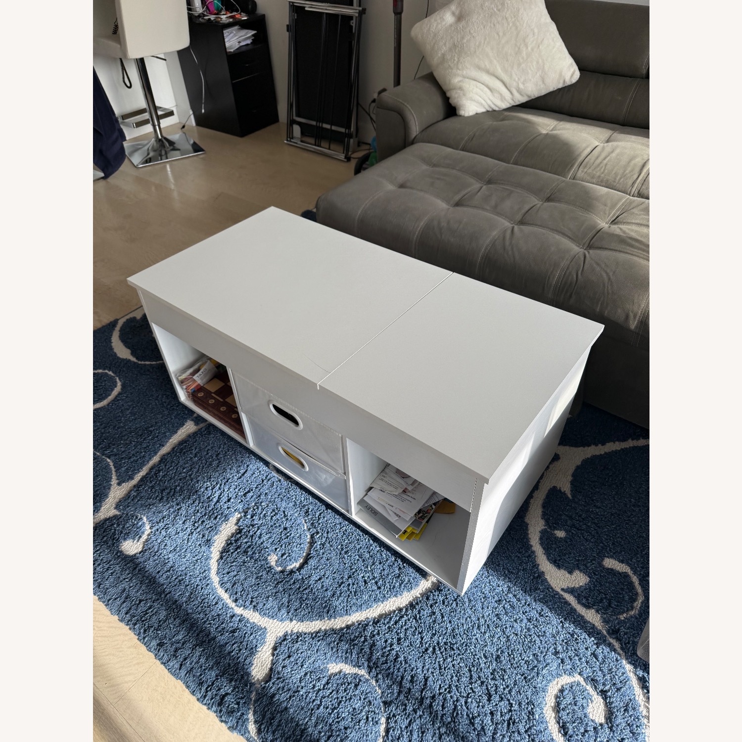 White Wood Coffee Table - image-2