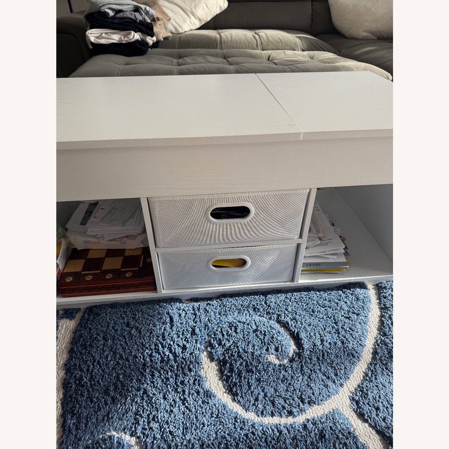 White Wood Coffee Table - image-4