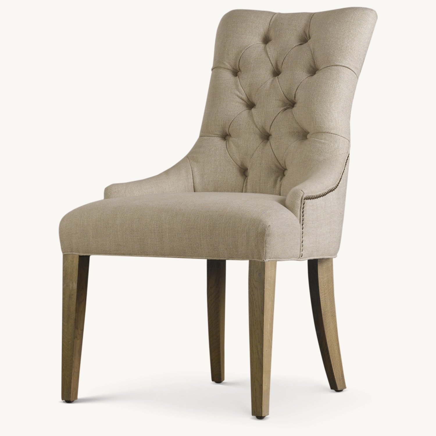 Restoration Hardware White Fabric Dining Chairs - image-0