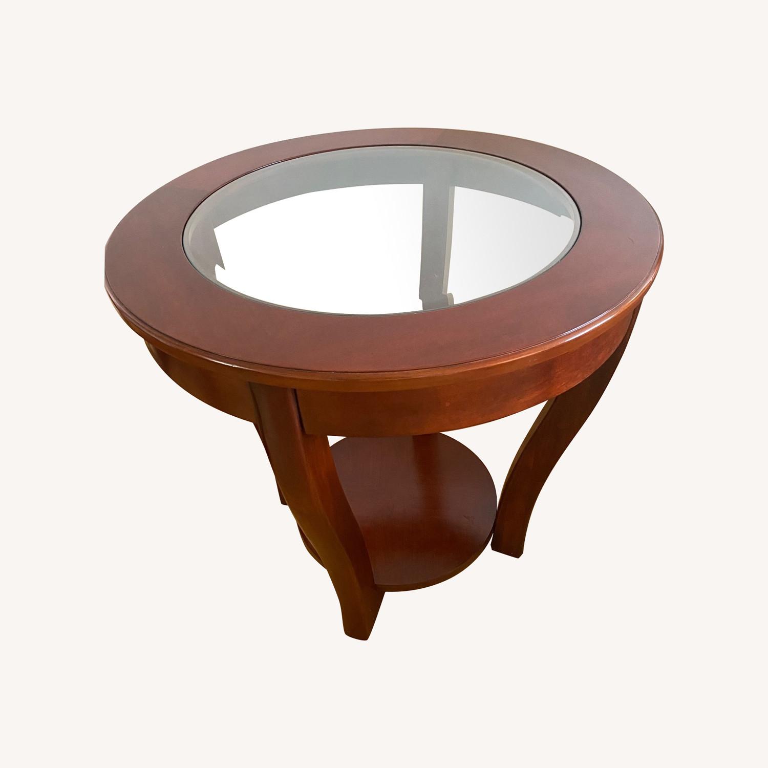 American Furniture Classic Wood -Glass Side Tables - image-0