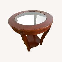 American Furniture Classic Wood -Glass Side Tables