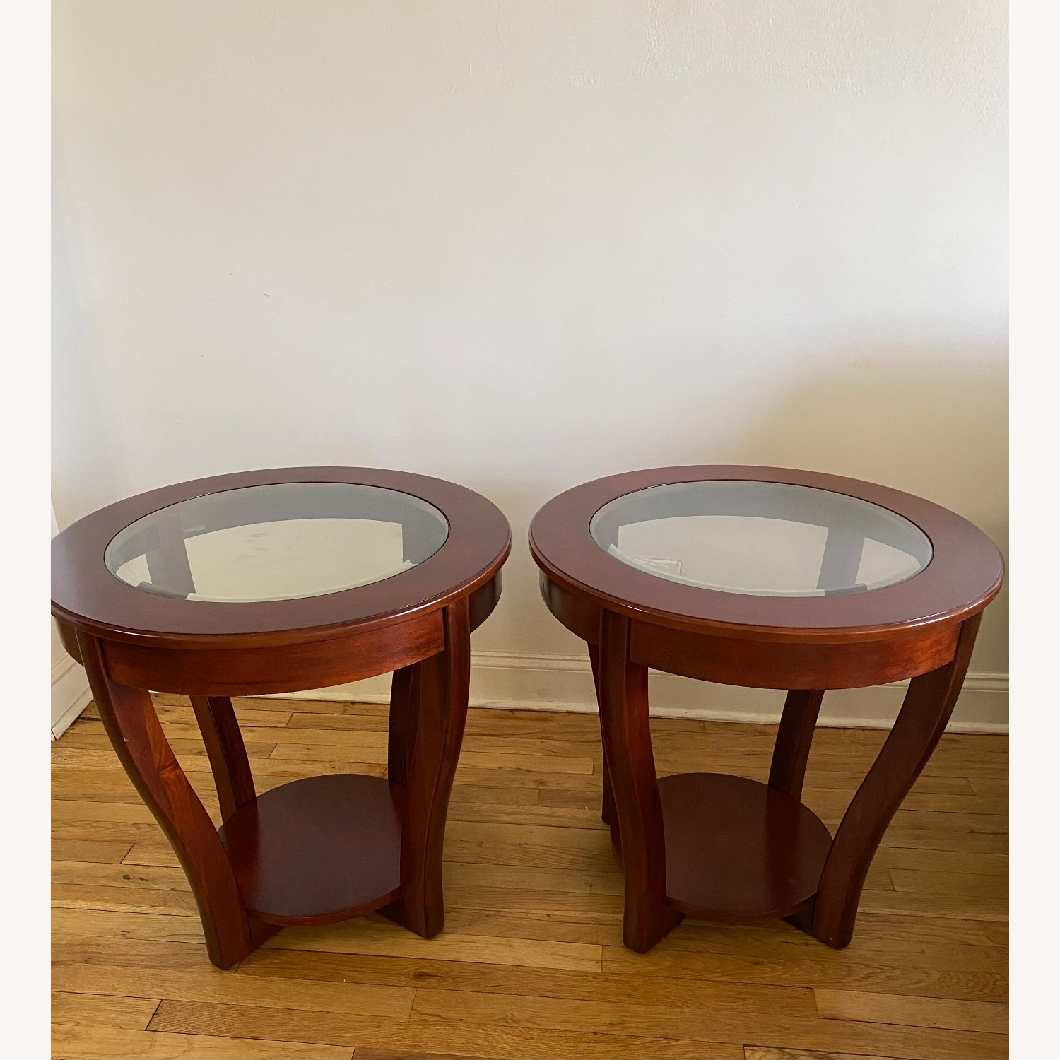 American Furniture Classic Wood -Glass Side Tables - image-2