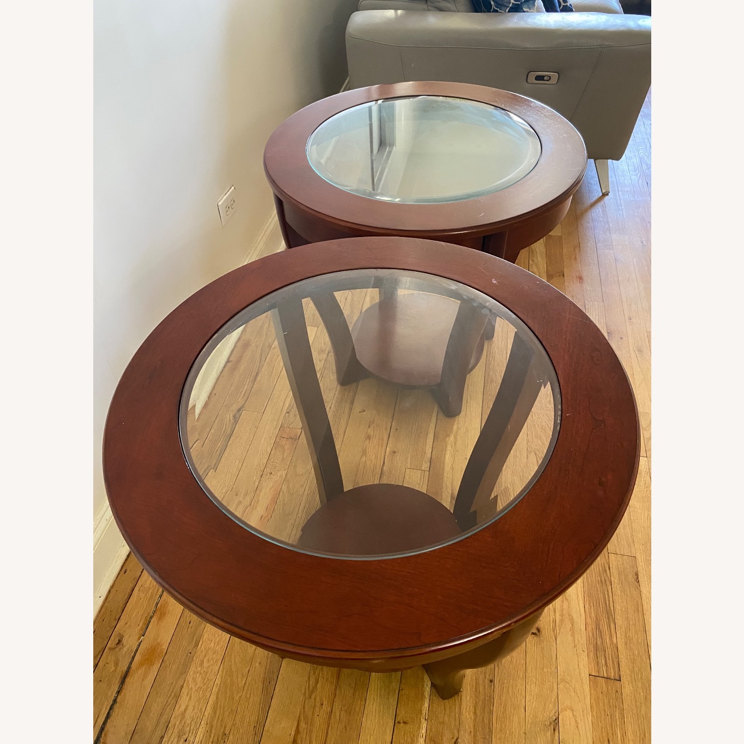 American Furniture Classic Wood -Glass Side Tables - image-11