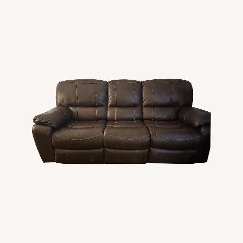 Used Rooms To Go  Dark Brown Leather 3+ Seater Sofa for sale on AptDeco