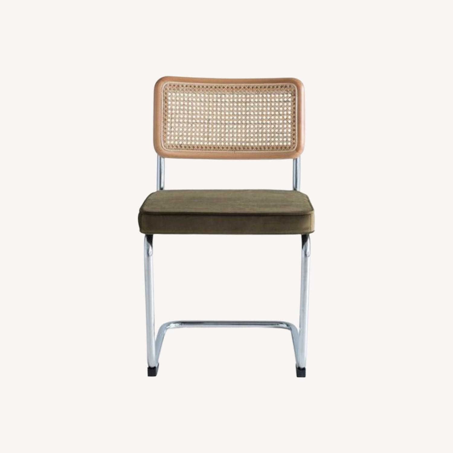 Olive Green Velvet Dining Chairs - image-0