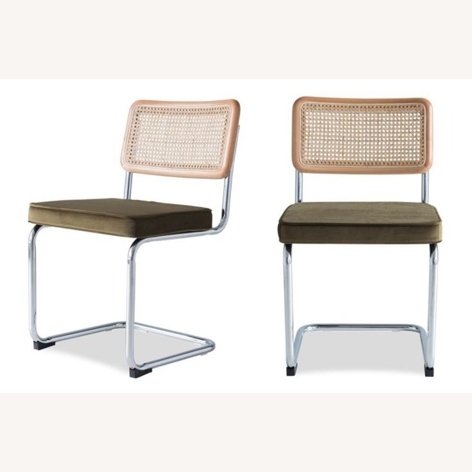 Olive Green Velvet Dining Chairs - image-3