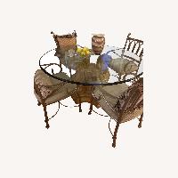 Herndon Glass Table + Base + 4 Chairs