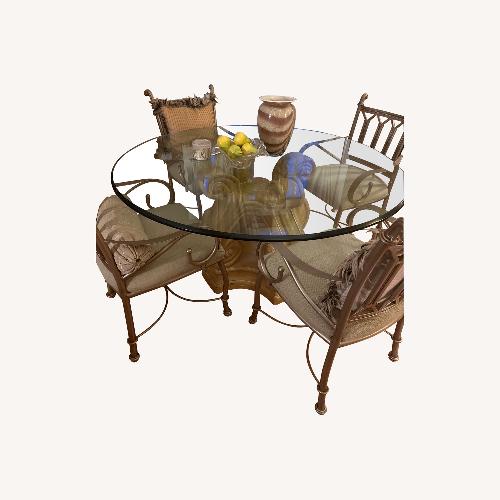 Used Herndon Glass Table + Base + 4 Chairs  for sale on AptDeco