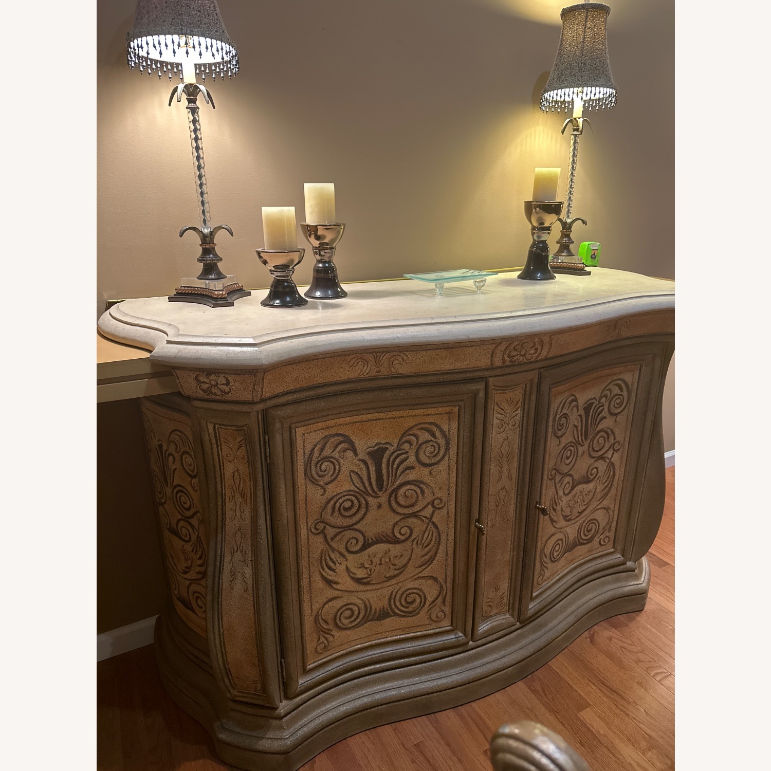 Henredon Buffet Granite Top Hand Painted - image-8