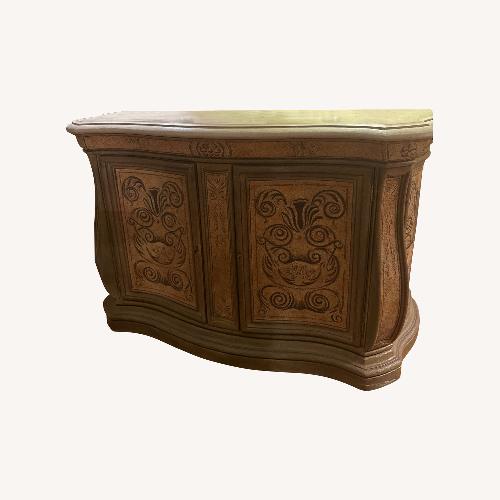 Used Henredon Buffet Granite Top Hand Painted  for sale on AptDeco