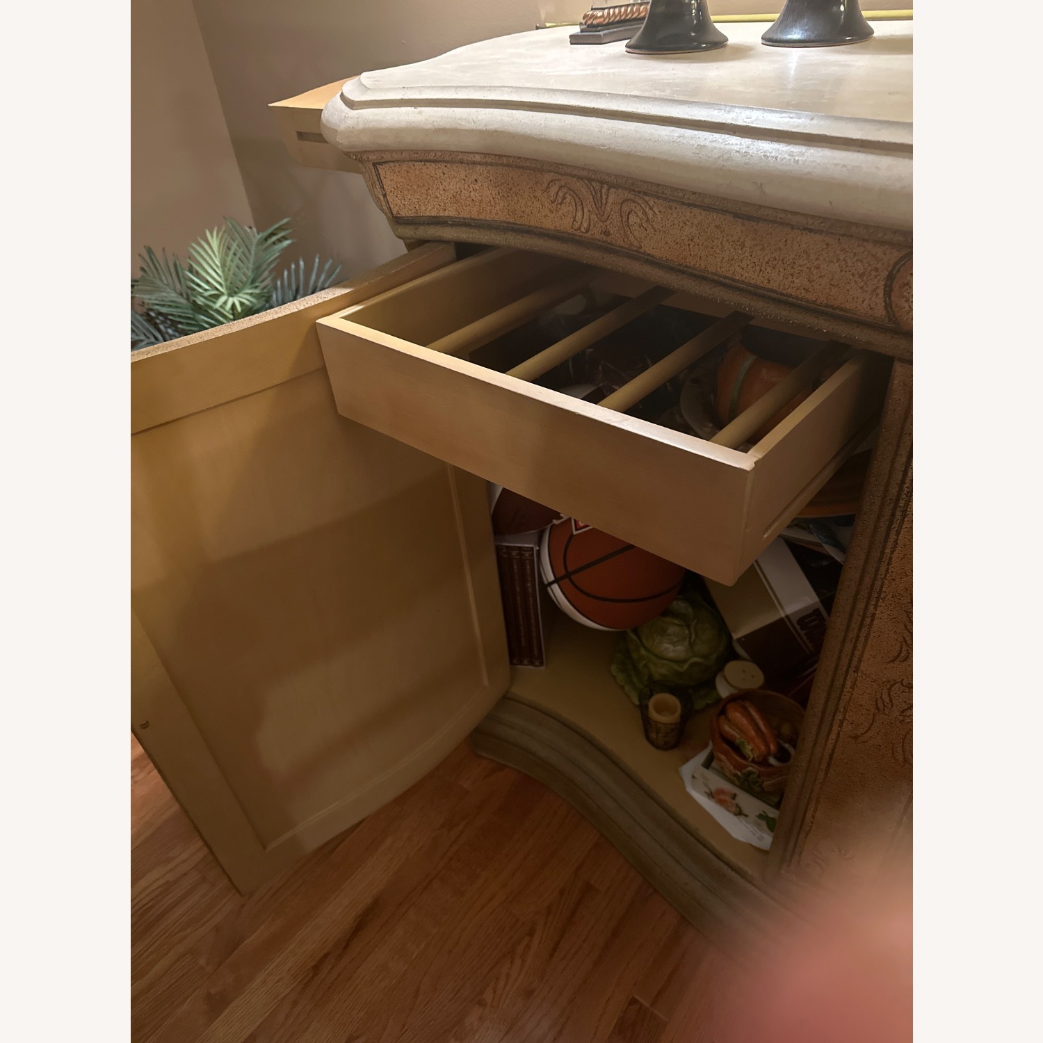 Henredon Buffet Granite Top Hand Painted - image-5