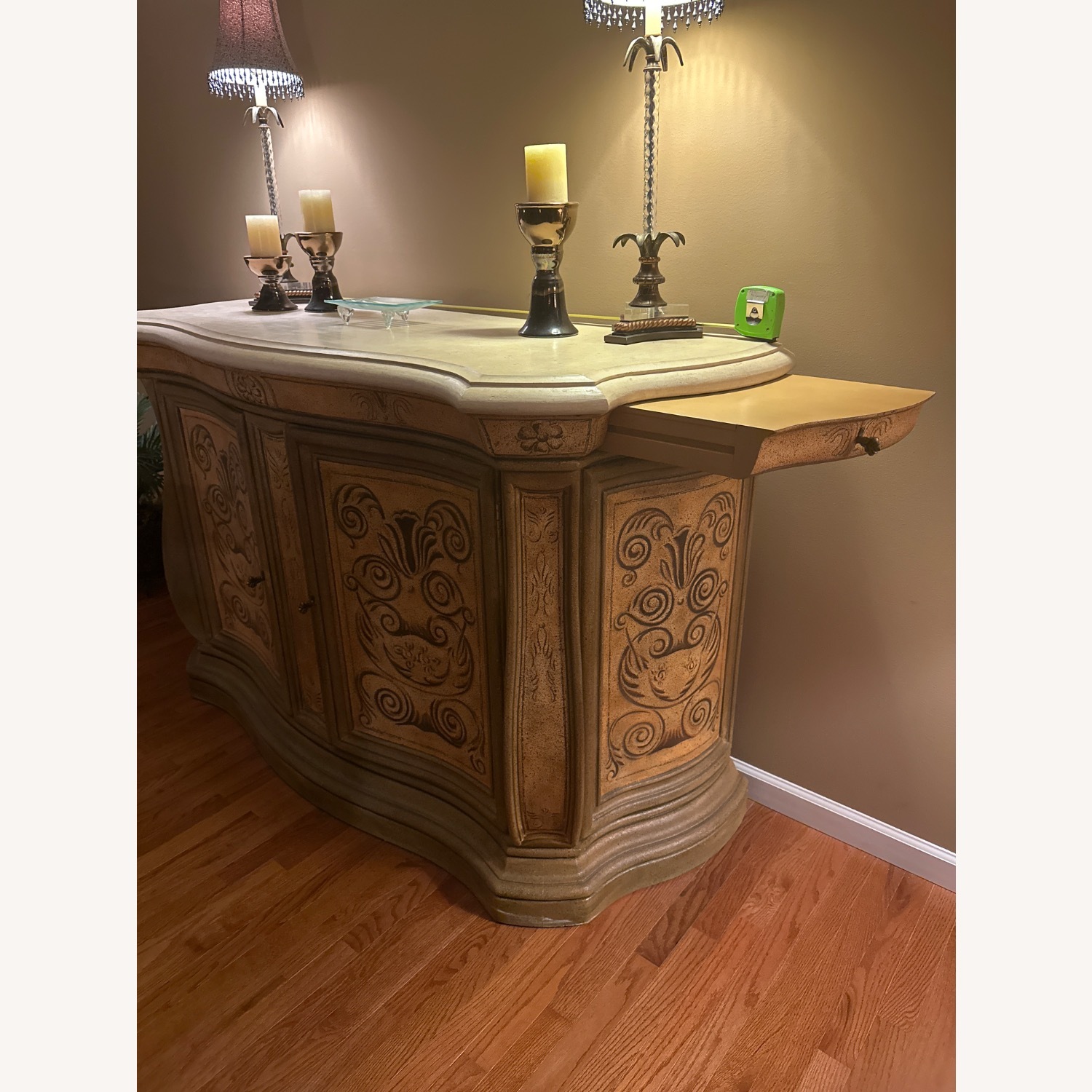 Henredon Buffet Granite Top Hand Painted - image-4