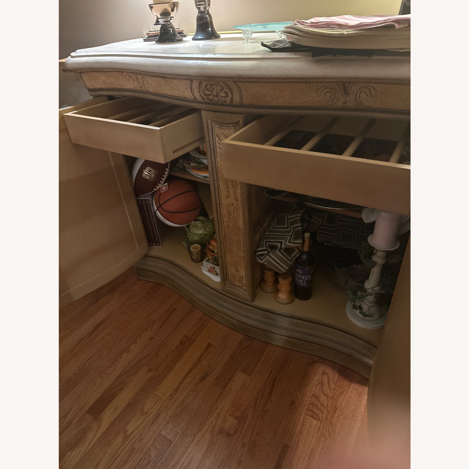 Henredon Buffet Granite Top Hand Painted - image-6