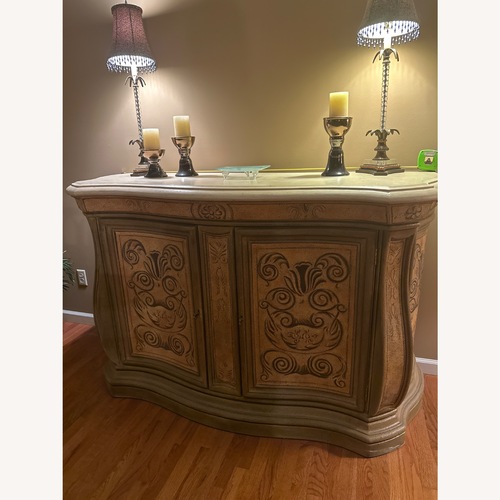 Used Henredon Buffet Granite Top Hand Painted  for sale on AptDeco