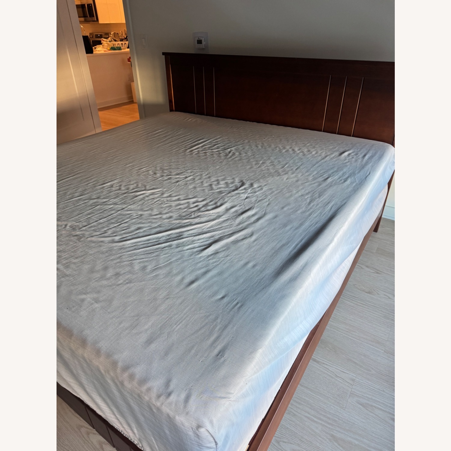 Wayfair Dark Brown Wood King Bed - image-4