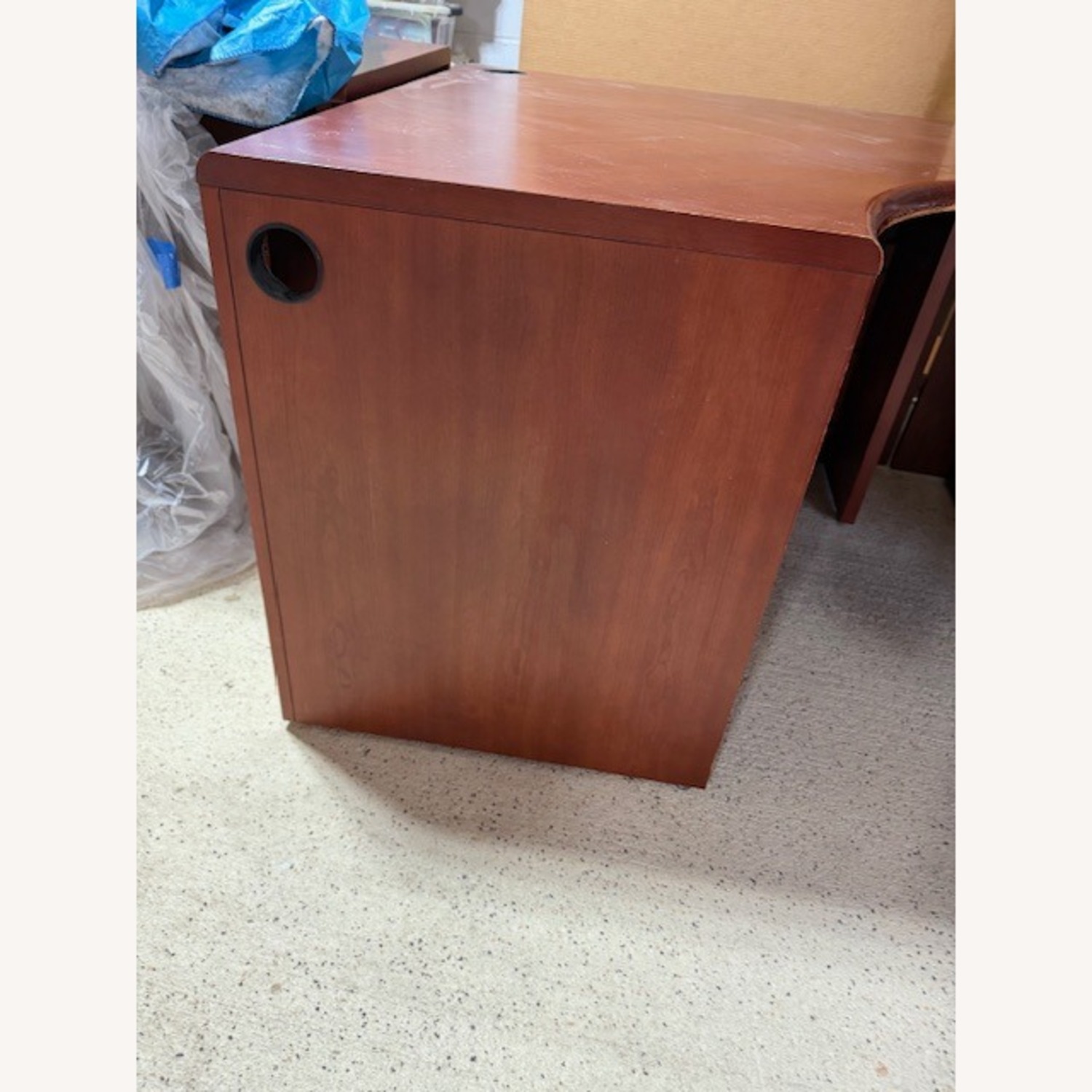 Cherry Wood Desk Bow Front 2 Piece Set  - image-6