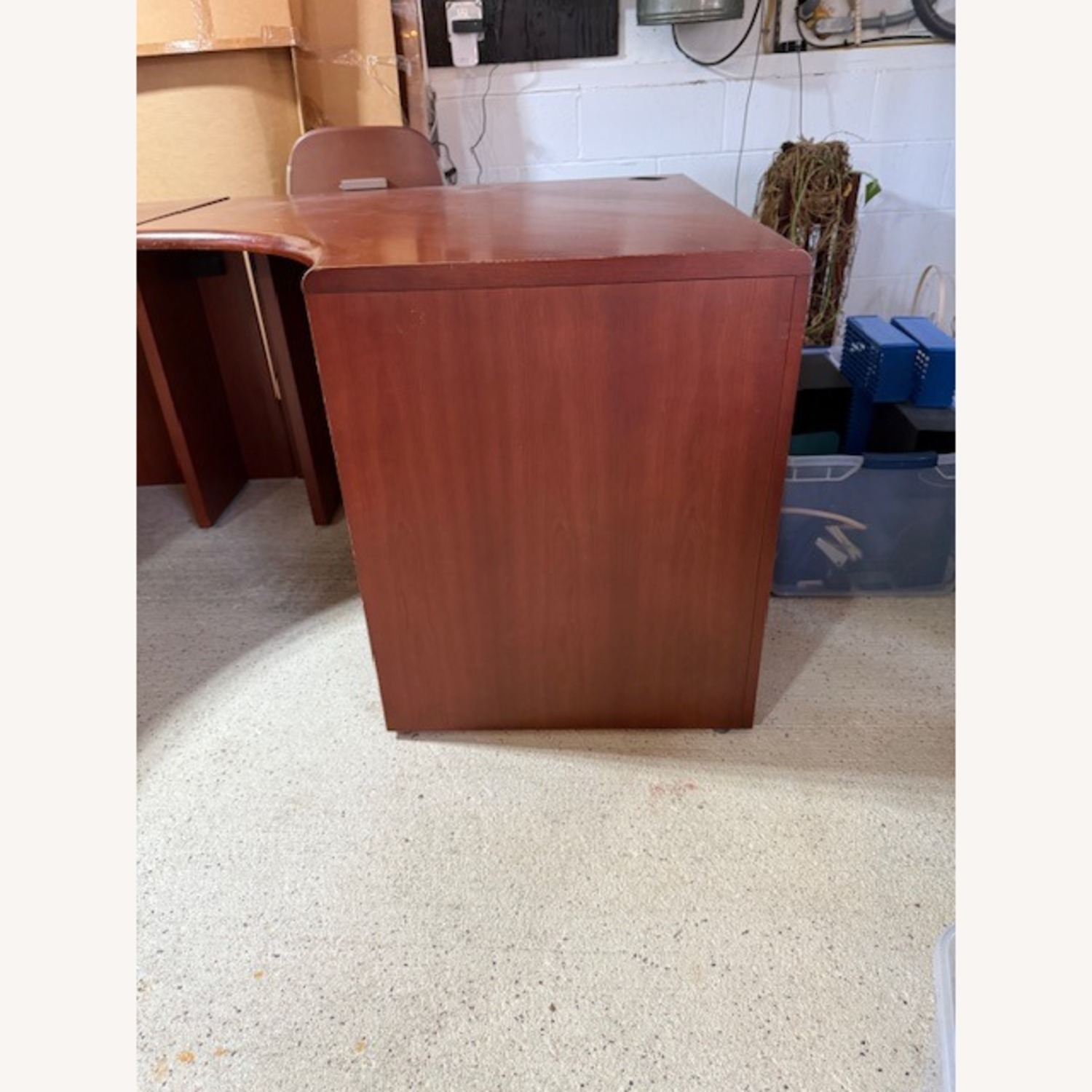 Cherry Wood Desk Bow Front 2 Piece Set  - image-3