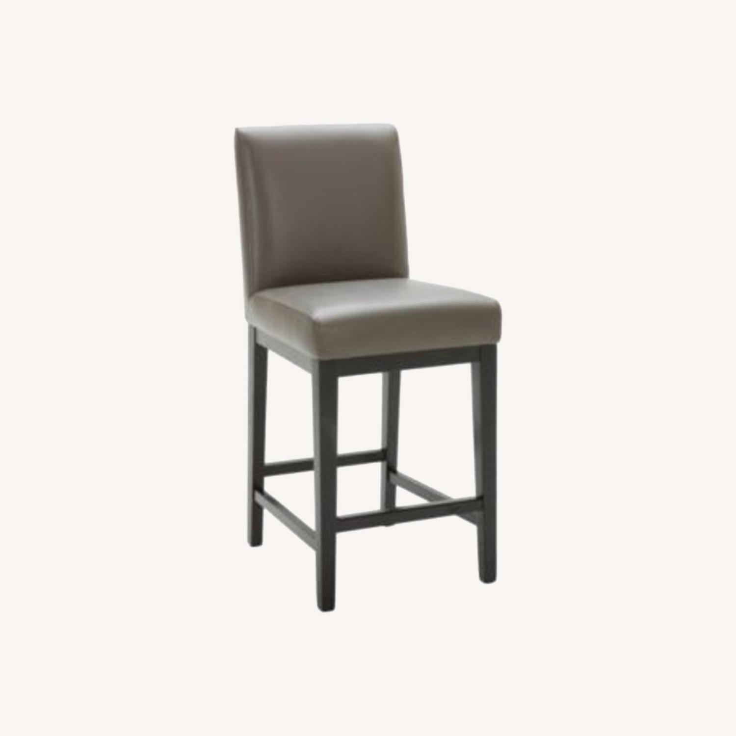Macy's Dark Gray Leather Dining Chairs - image-0