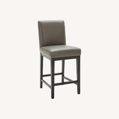 Used Macy's Dark Gray Leather Dining Chairs for sale on AptDeco