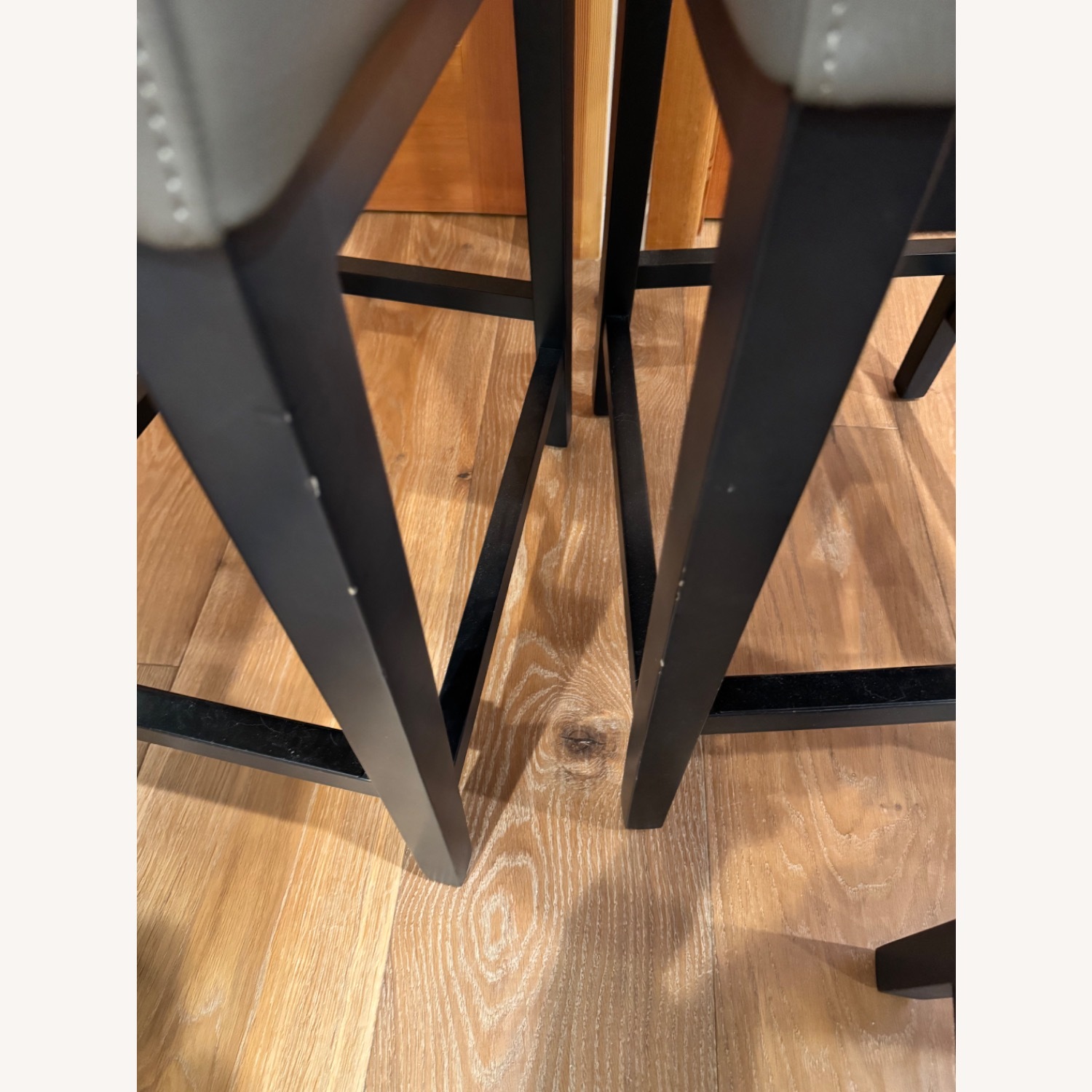 Macy's Dark Gray Leather Dining Chairs - image-6