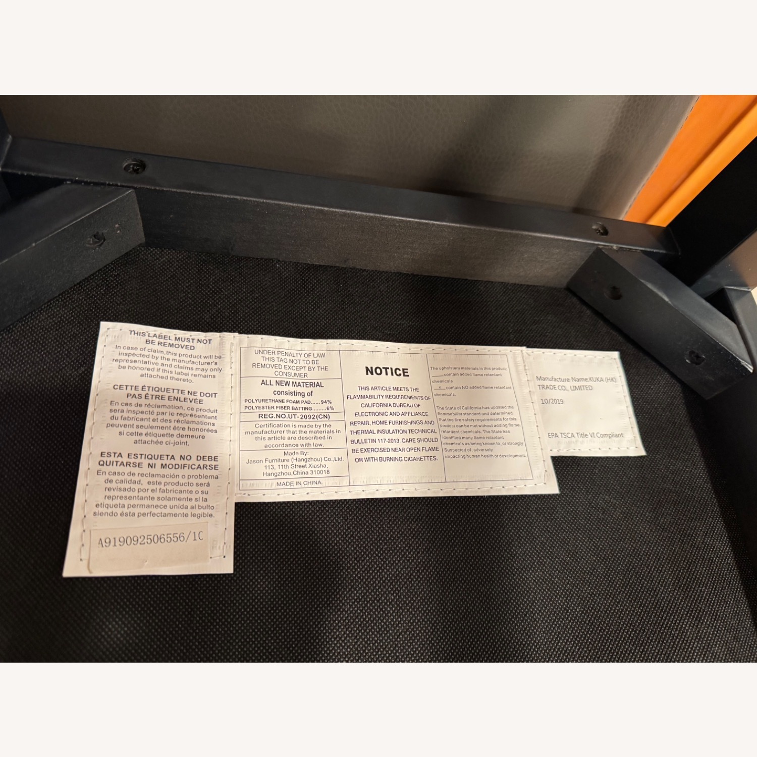 Macy's Dark Gray Leather Dining Chairs - image-5