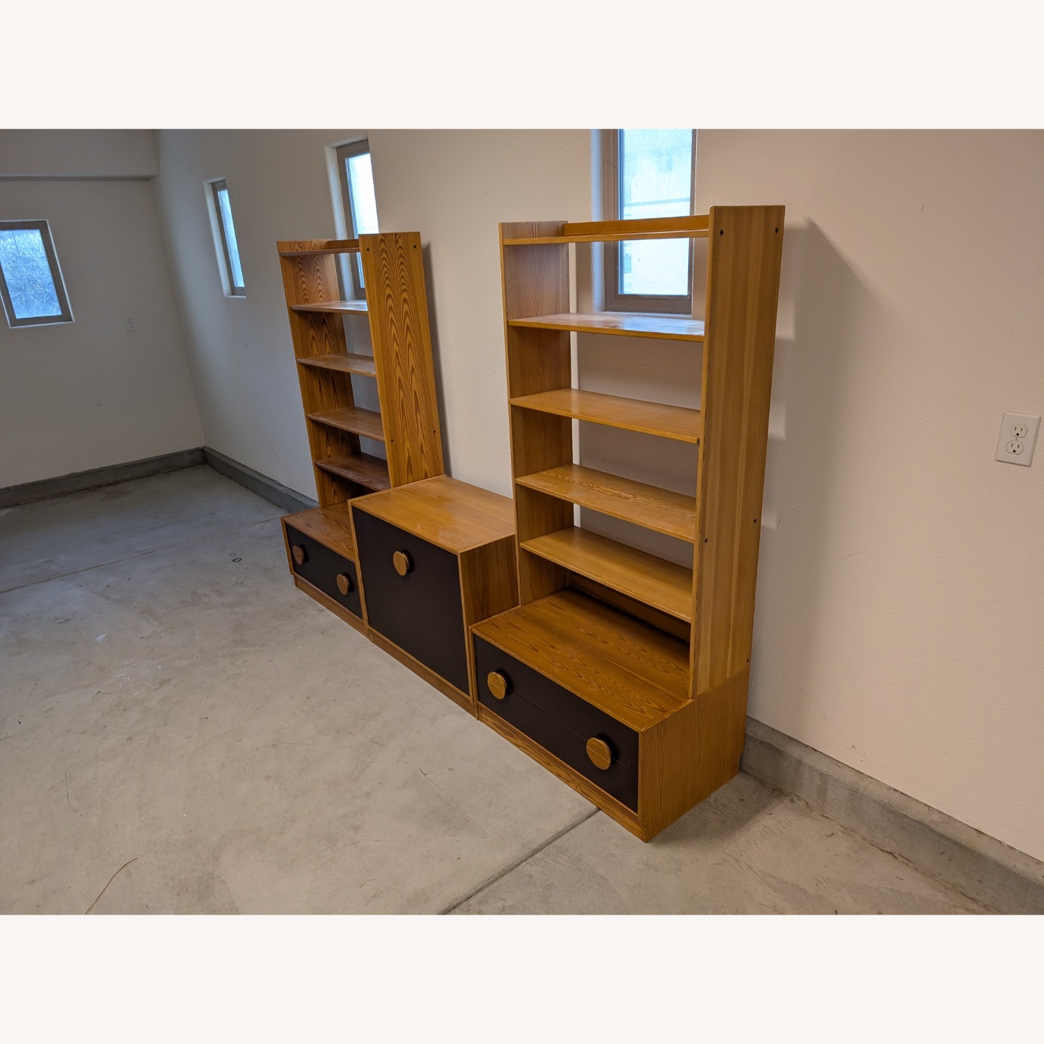Vintage/Antique Light Brown Wood Bookcase - image-3