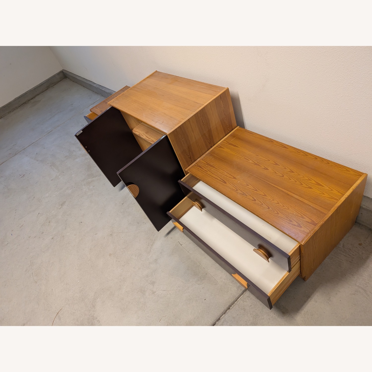 Vintage/Antique Light Brown Wood Bookcase - image-6