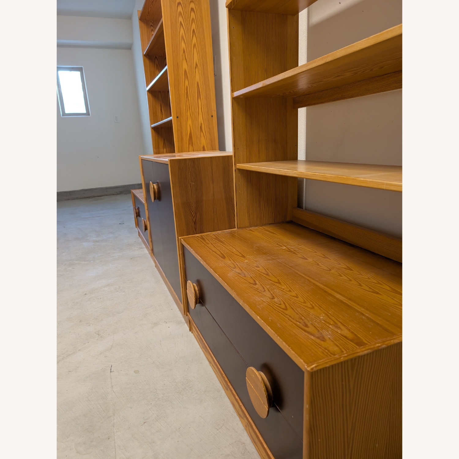 Vintage/Antique Light Brown Wood Bookcase - image-4