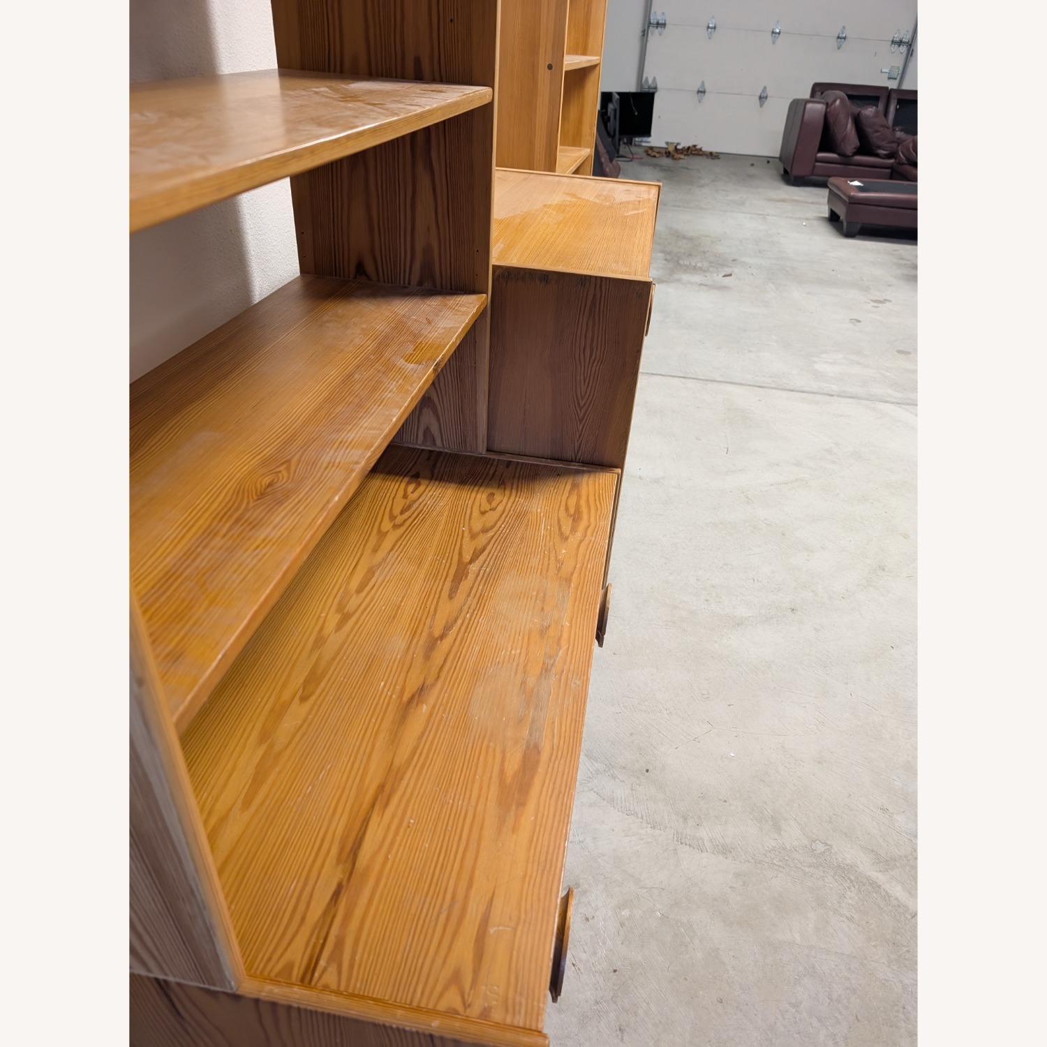 Vintage/Antique Light Brown Wood Bookcase - image-5