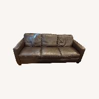 Dark Brown Leather 3 Seater Sofa
