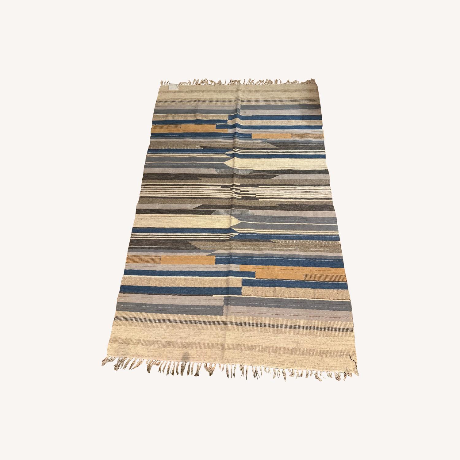  Mixed Stripe Wool Rug - image-0