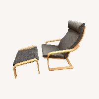 IKEA POÄNG Dark Gray with ottoman