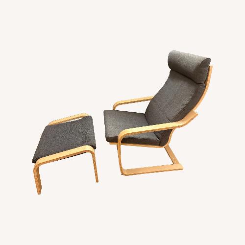 Used IKEA POÄNG Dark Gray with ottoman for sale on AptDeco