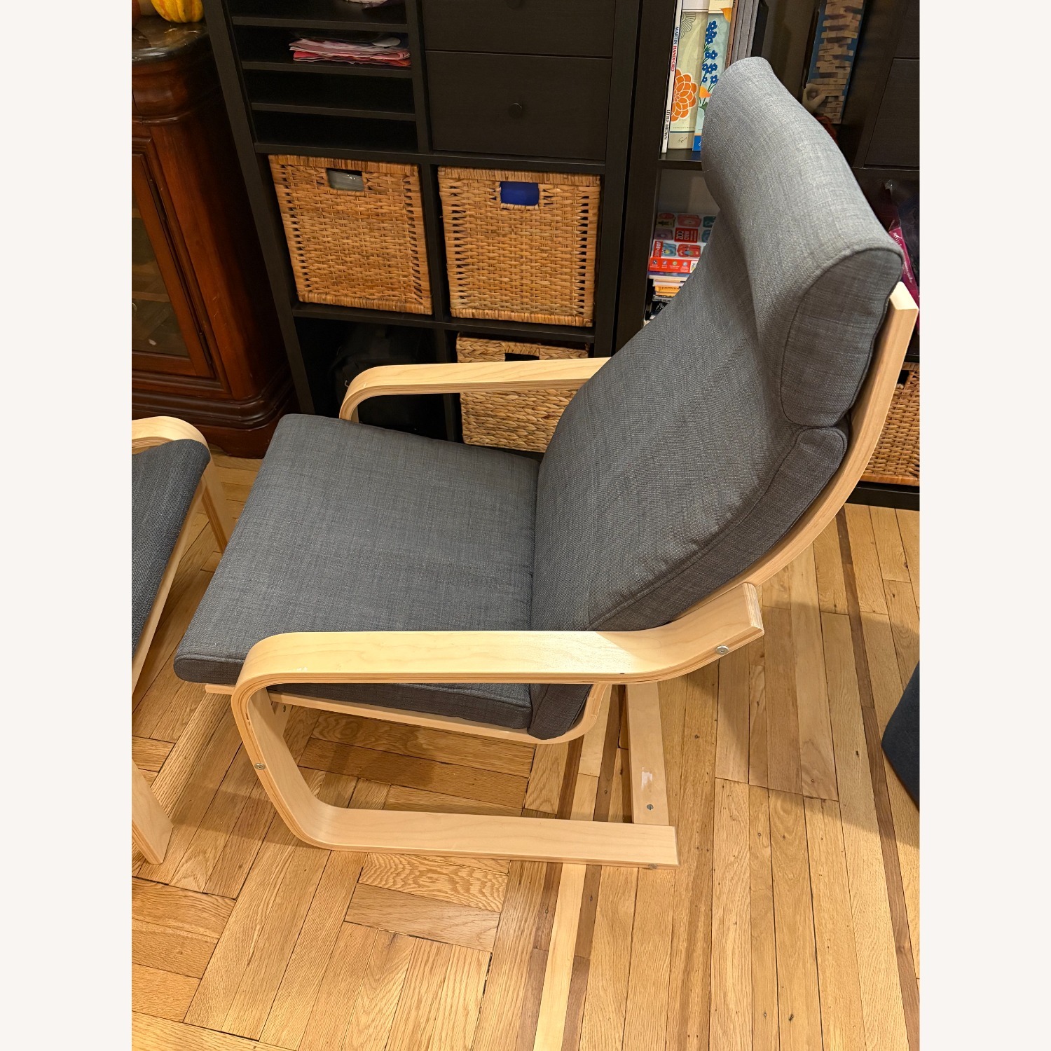 IKEA POÄNG Dark Gray with ottoman - image-2