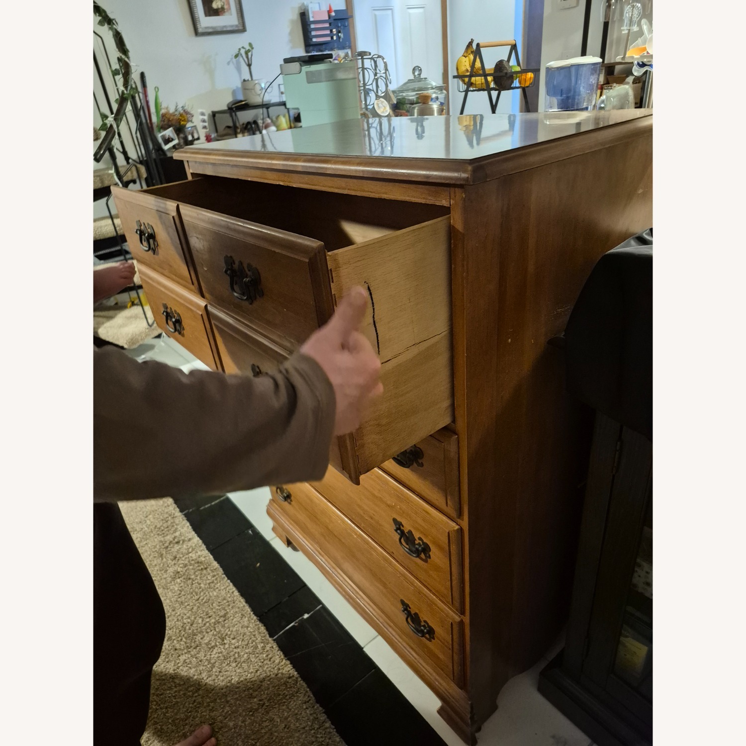  Ethan Allen Vintage Natural Wood Dresser - image-11