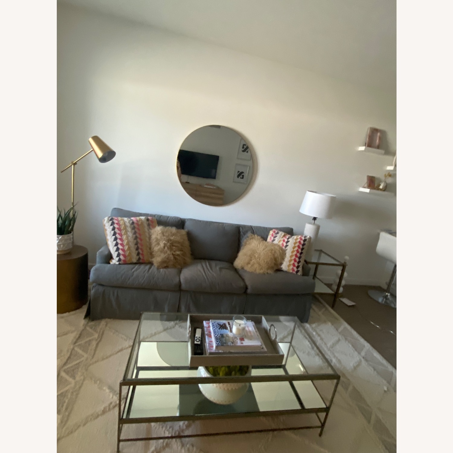 Lee Industries Light Gray Sleeper Sofa - image-2