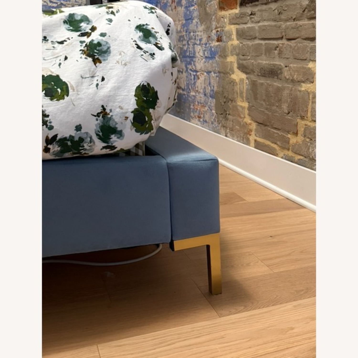 Custom Blue Velvet Queen Bed - image-5