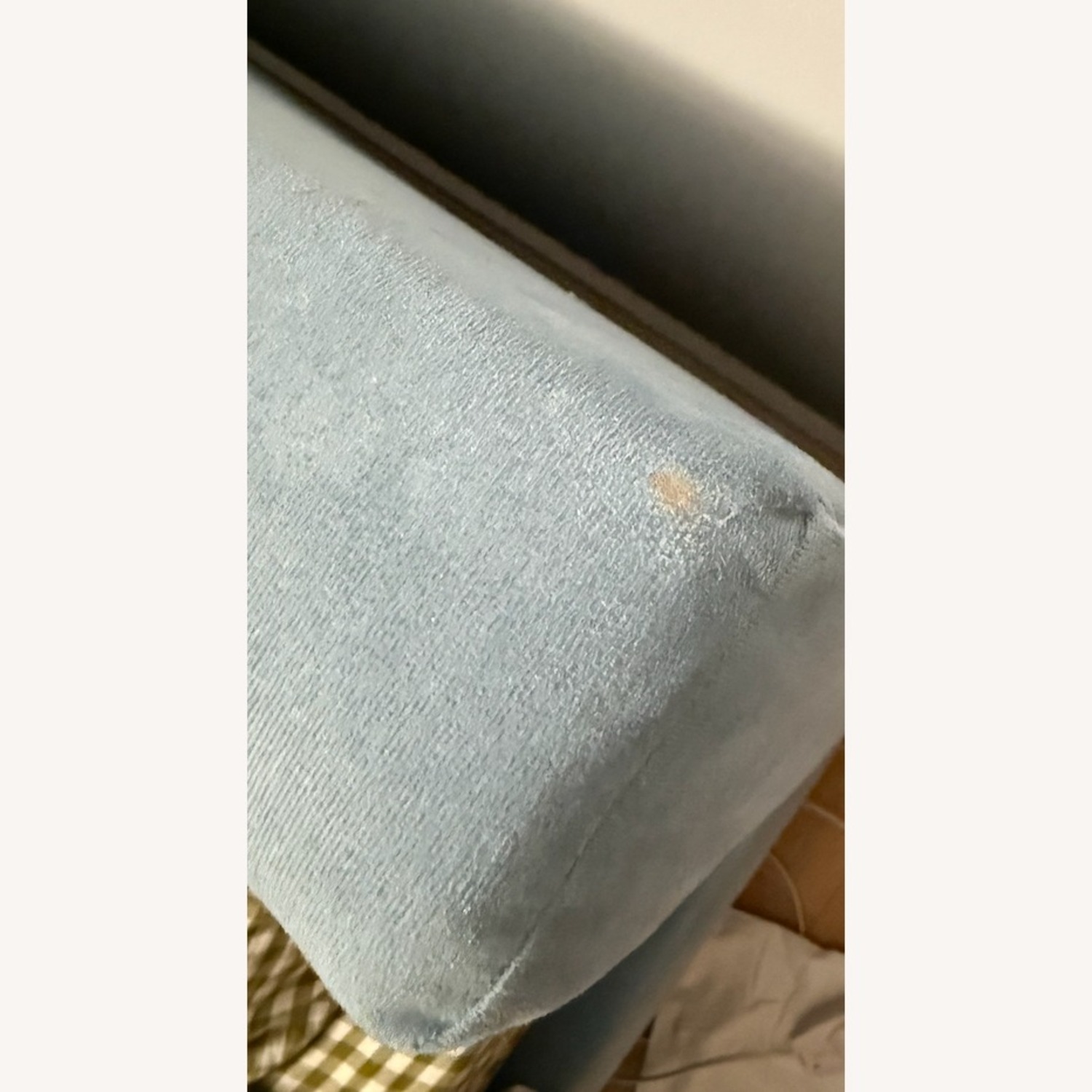 Custom Blue Velvet Queen Bed - image-4