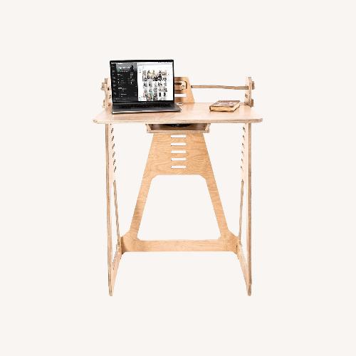 Used Work From Home Desks Natural Wood Desk for sale on AptDeco