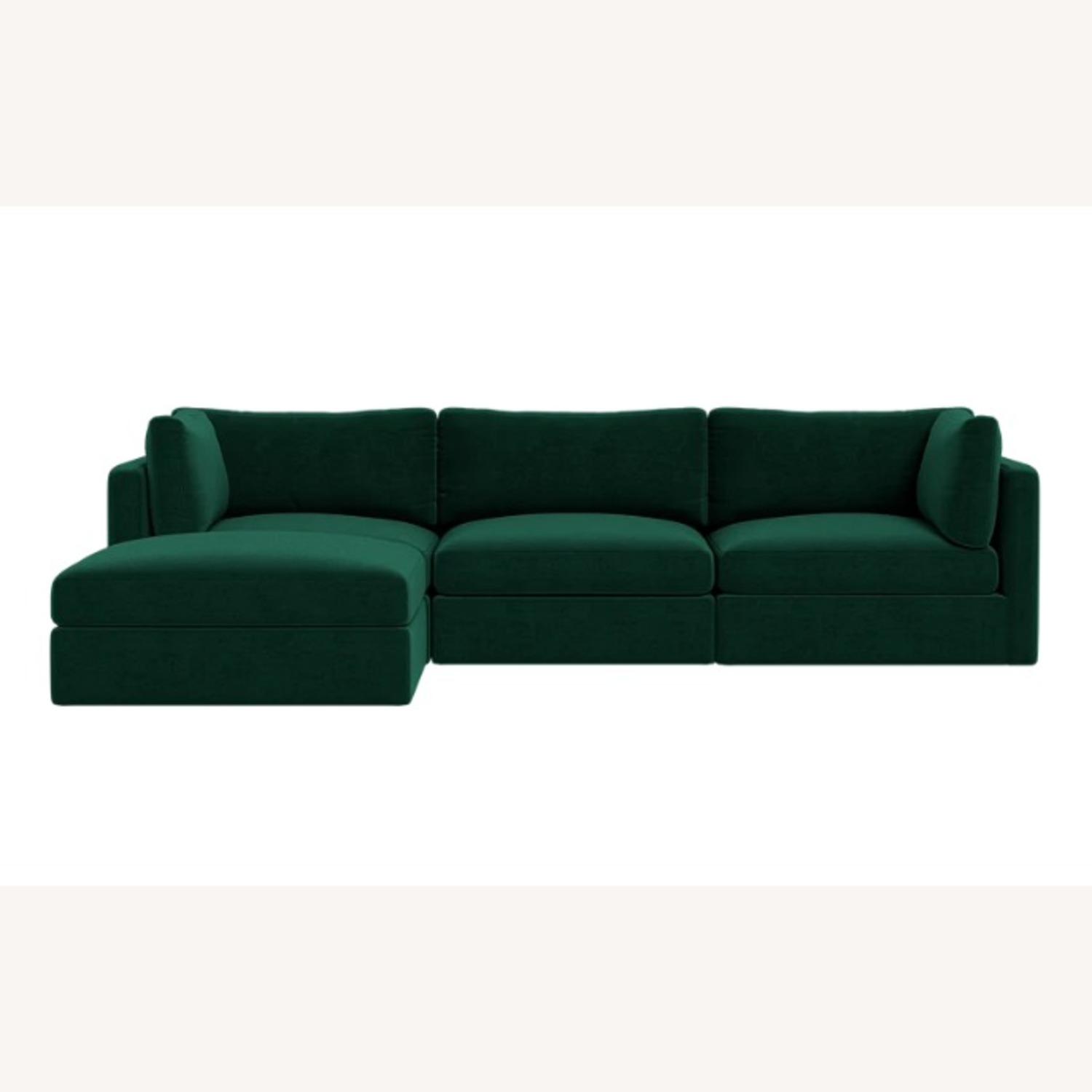 Interior Define Green Velvet 4 Piece Sectional - image-4