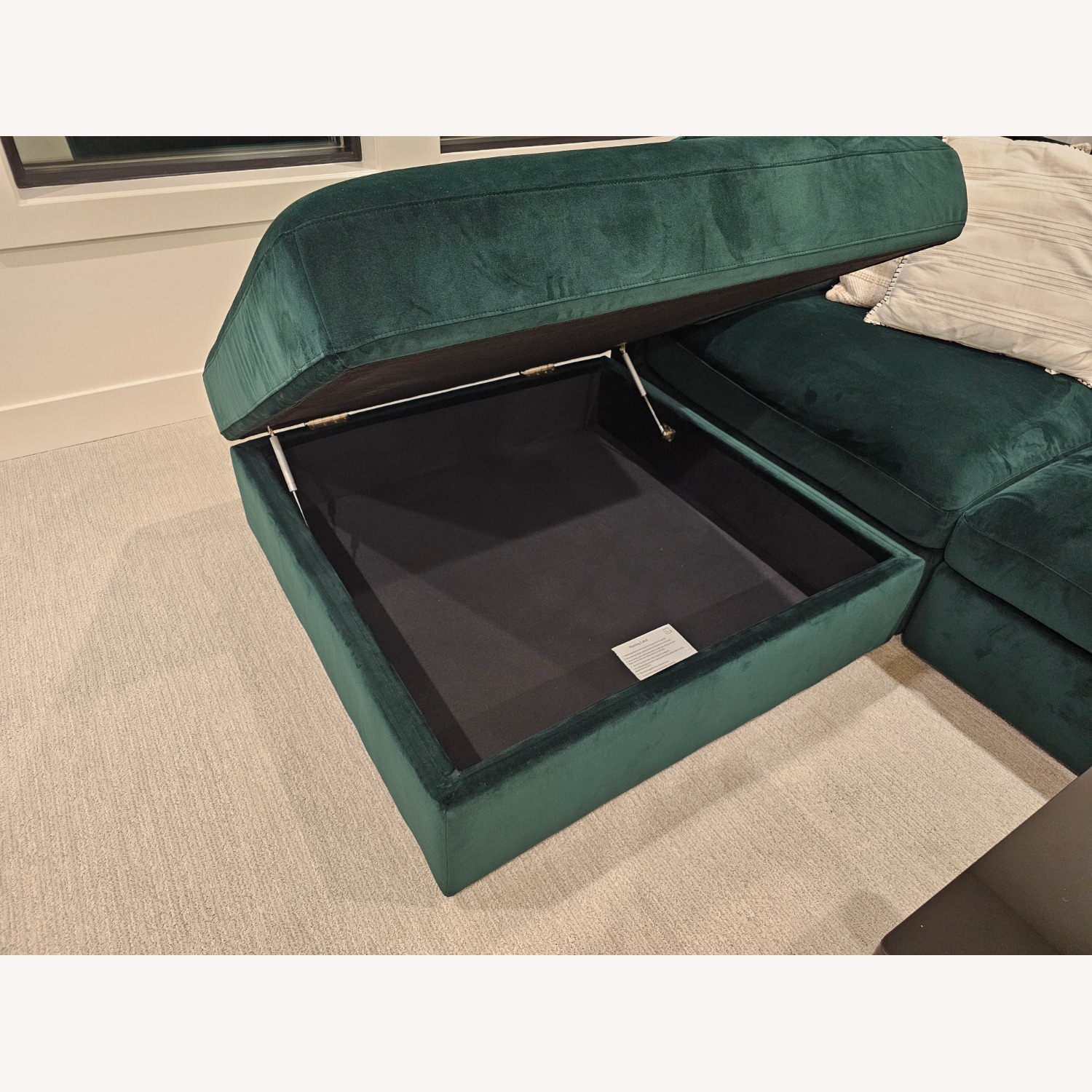 Interior Define Green Velvet 4 Piece Sectional - image-3