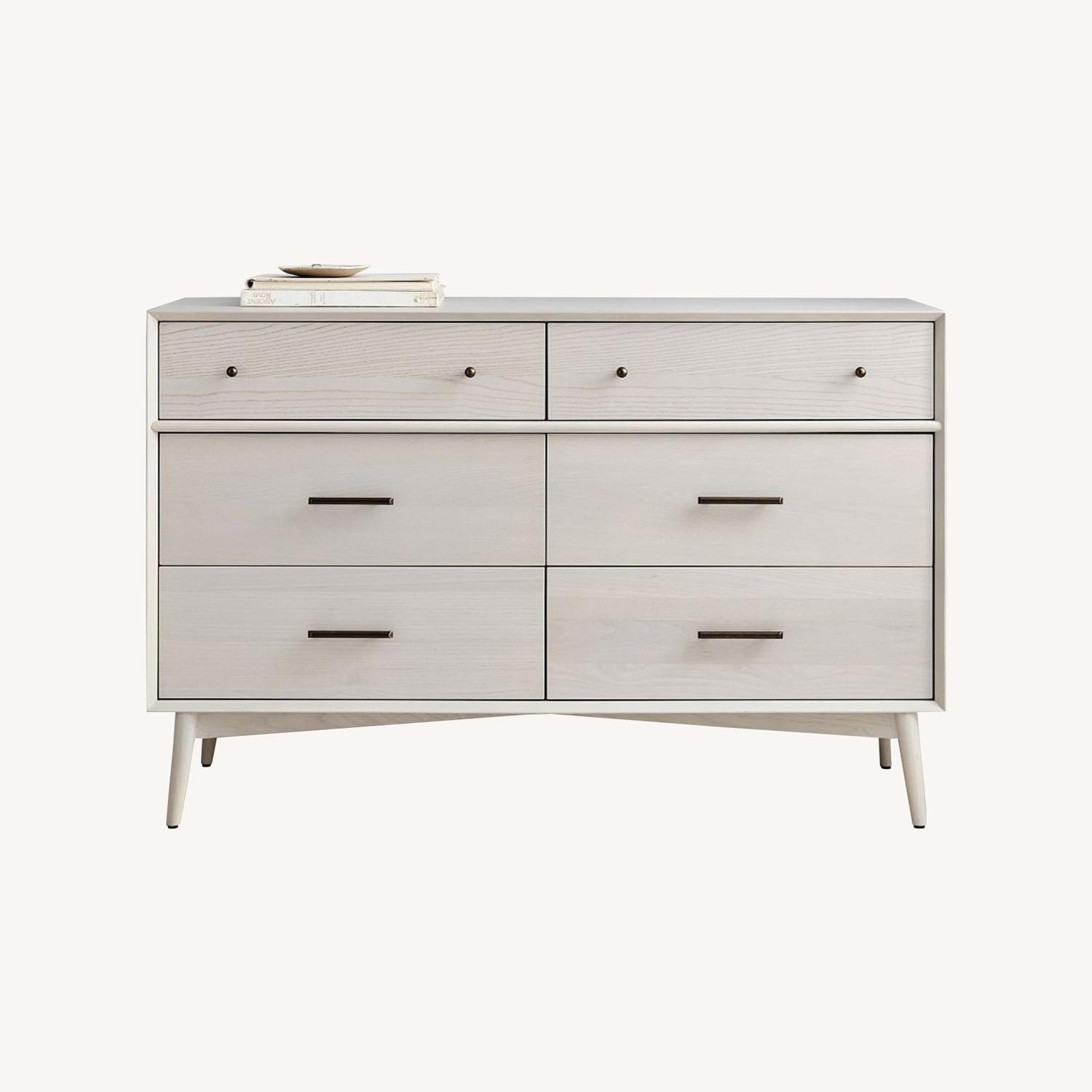 West Elm Mid Century Light Gray Wood Dresser - image-0
