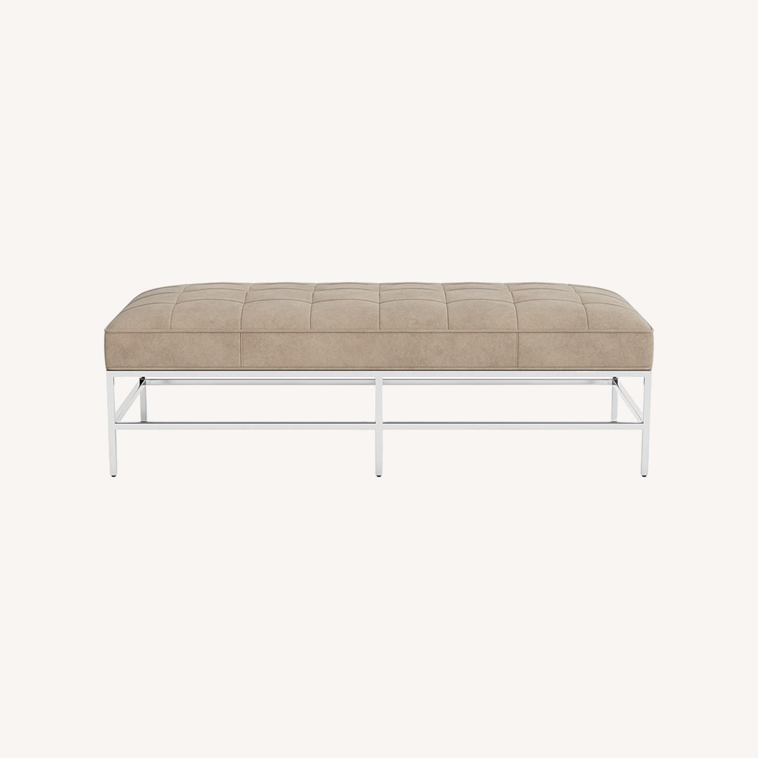 Mitchell Gold + Bob Williams Light Gray Ottoman - image-0