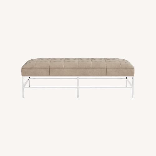 Used Mitchell Gold + Bob Williams Light Gray Ottoman for sale on AptDeco