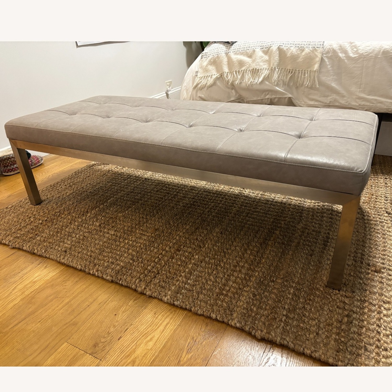 Mitchell Gold + Bob Williams Light Gray Ottoman - image-5