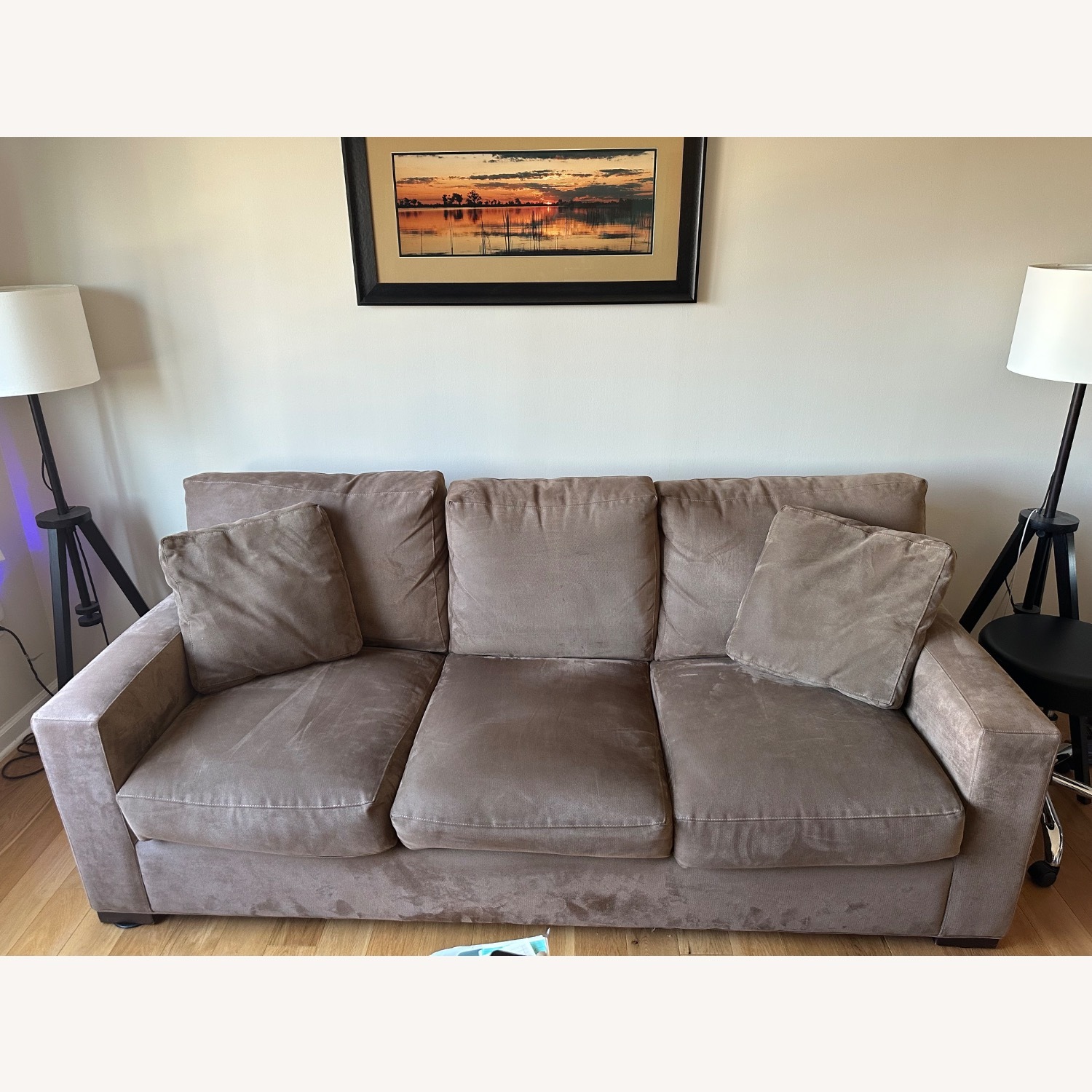 Crate & Barrel Light Brown Sleeper Sofa - image-1