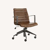 Crate & Barrel Graham Brown Leather Desk Chair