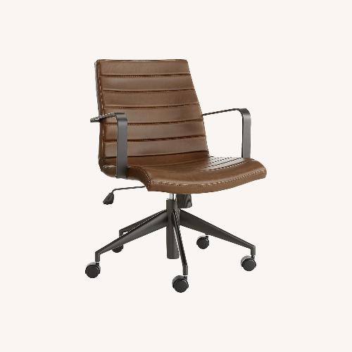 Used Crate & Barrel Graham Brown Leather Desk Chair for sale on AptDeco
