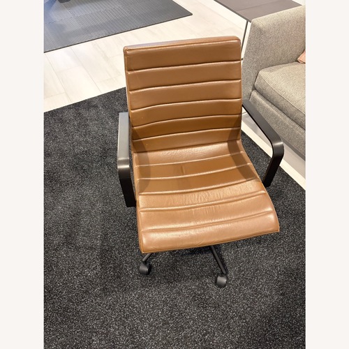 Used Crate & Barrel Graham Brown Leather Desk Chair for sale on AptDeco